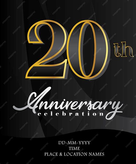 Premium Vector 20 Anniversary Invitation And Greeting Card Design