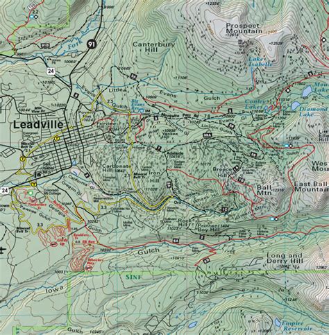 Summit County Trails | Colorado Recreation Topo Map | Latitude 40° maps