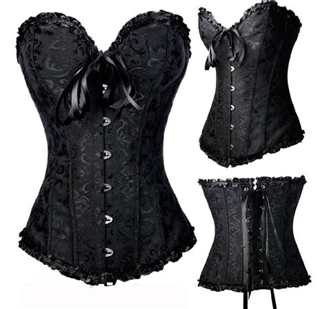 Corpete Corset Espartilho Cinta Modela Cintura Floral Preto