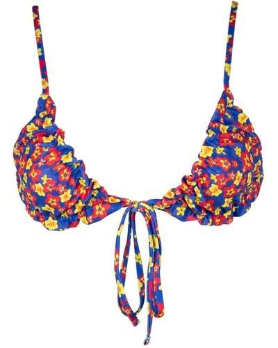 Rainbow Splash Frilly Bikini By Escargot Bikinis High Neck Bikinis My