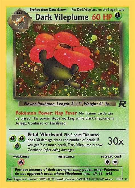 Dark Vileplume Team Rocket Set Rare Holo Pokemon Tcg Digitaltq