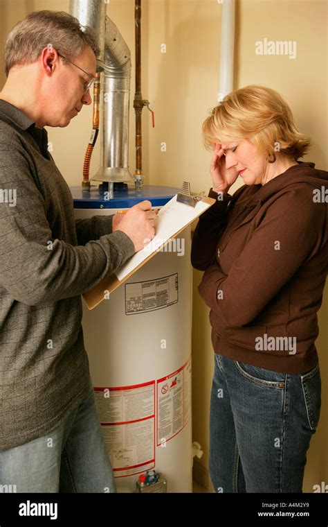 Trouble with the hot water tank Stock Photo - Alamy