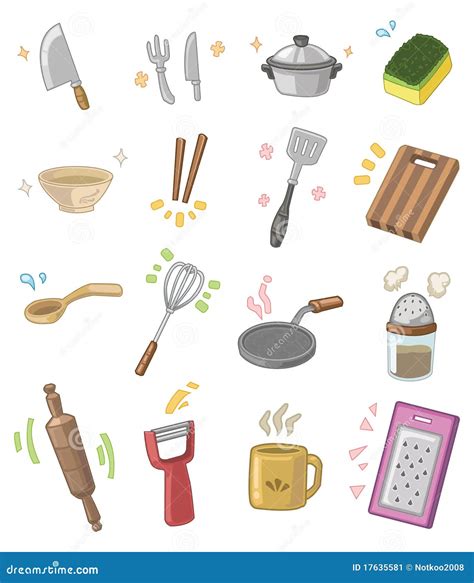 Cartoon Kitchen Utensils Stock Image - Image: 17635581