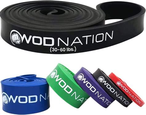 WOD Nation Single Pull Up Assistance Band 30 60lbs Black Band Best