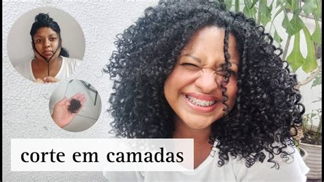 Cortei Meu Cabelo Cacheado Em Camadas Sozinha Em Casa Youtube