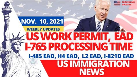 Us Work Permit I 765 Processing Time Nov 10 2021 Green Card L2 H4