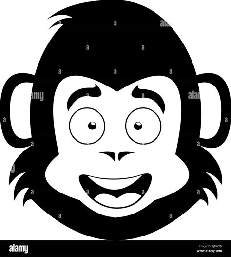 Cartoon Monkey Face Black And White