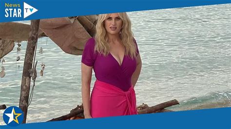 Rebel Wilson Looks Incredible In Plunging Swimsuit And Sarong For Beach Photo Shoot Youtube