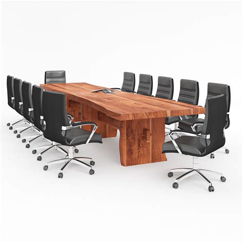 Nome Solid Acacia Wood Rustic Conference Room Table