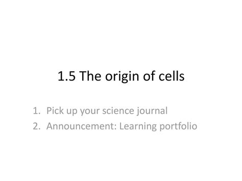 Pick Up Your Science Journal Announcement Learning Portfolio Ppt