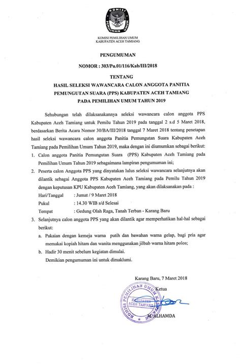 Besok Anggota PPK Dan PPS Aceh Tamiang Dilantik