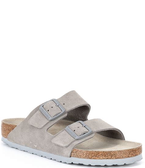 Birkenstock Men S Arizona Suede Soft Footbed Sandals Dillard S