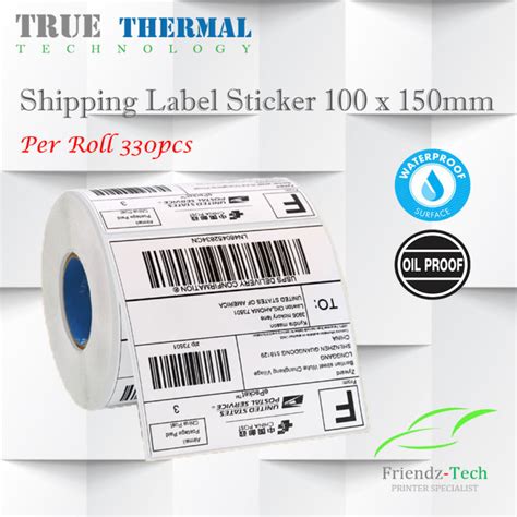 Thermal Printer Shipping Labels Sticker Mm W X Mm L Pcs