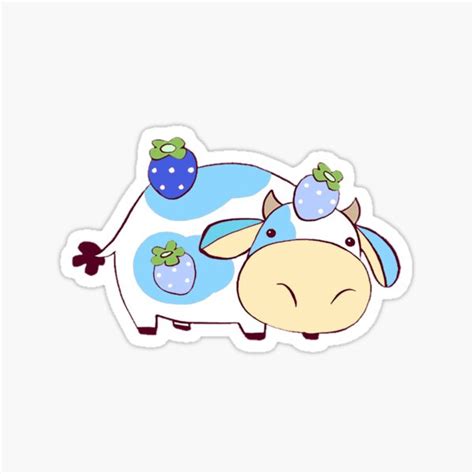 Blueberry Cow Stickers | Redbubble