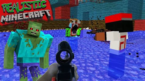 REALISTIC MINECRAFT ZOMBIE APOCALYPSE AT THEME PARK STEVE Vs 1 000