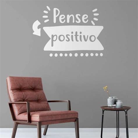 Adesivo De Parede Frase Pense Positivo Eg 84x58cm Leroy Merlin