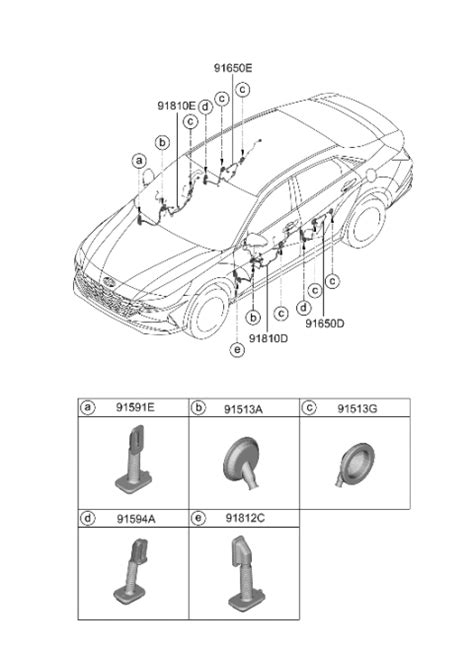 91630 AA050 Genuine Hyundai Wiring Assembly RR Dr RH