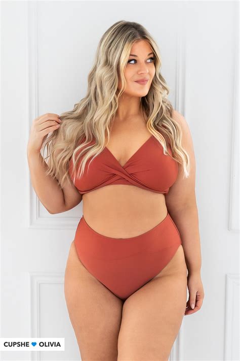 Marsala Twist High Waisted Bikini Set