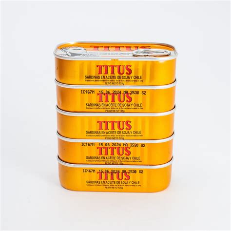 Titus Sardines In Soybean Oil Spicy 625g Pack Of 5