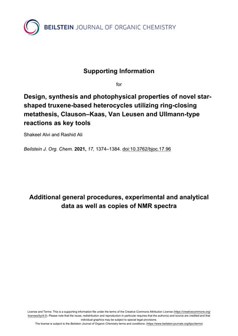 Pdf Design Synthesis And Photophysical Properties Of Novel Star