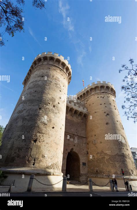 Valencia Spain Las Torres De Cuart Or The Quart Towers Once A Part