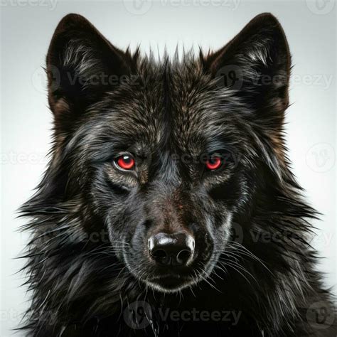 there is a black dog with red eyes looking at the camera. generative ai. 28181377 Stock Photo at ...