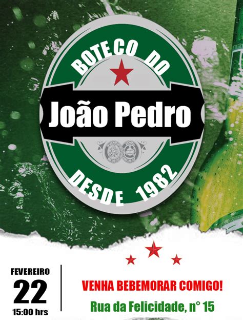 Convite Anivers Rio Boteco Heineken Edite Gr Tis Nosso Editor Online