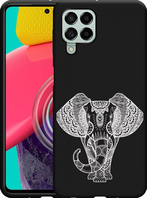 Hoesje Zwart Geschikt Voor Samsung Galaxy M Elephant Mandala White Bol