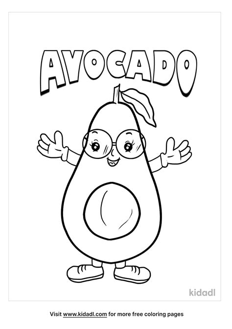 Avocado Coloring Sheet Coloring Pages