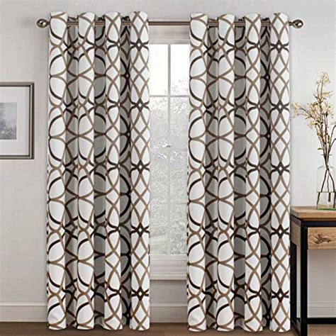 H VERSAILTEX Blackout Curtains Printed Design 84 Inch Length 2 Panels