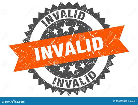 Invalid Stamp Invalid Grunge Round Sign Stock Vector Illustration Of