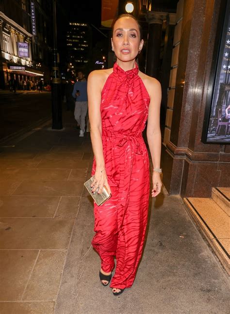 Myleene Klass In A Red Belted Jumpsuit At The London Coliseum Theatre 10 27 2022 • Celebmafia