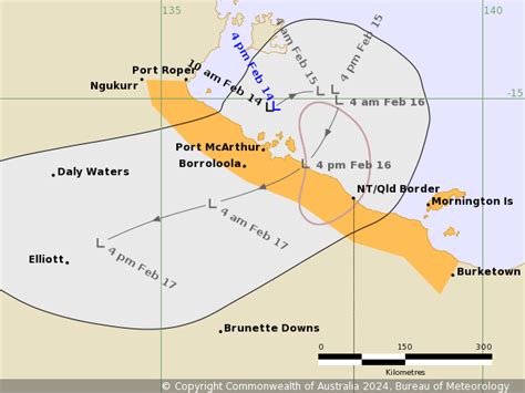 NT Tropical Cyclone Watch: Port Roper (NT) to Burketown (Qld), including Mornington Island and ...