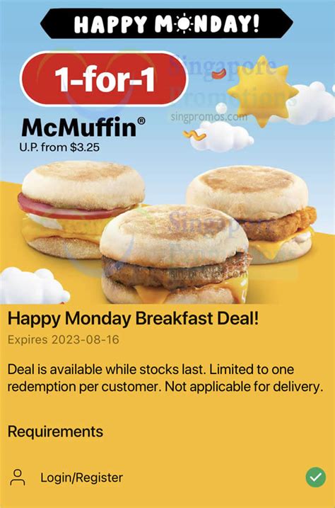 Expired Buy Get Free Mcdonalds Mcmuffin At Spore Outlets From