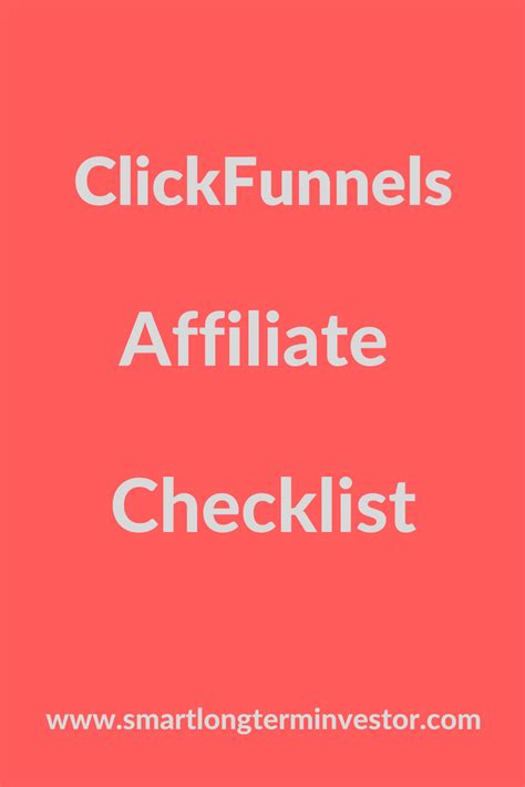 Clickfunnels Affiliate Checklist How To Get Started As A New