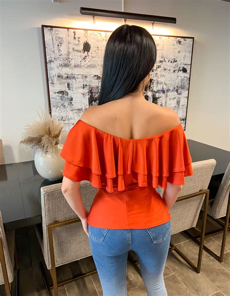 Off Shoulder Ruffle Top Clothing Kafe