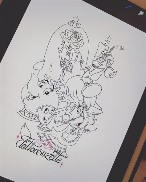 Beauty And The Beast Tattoo Design Disney Tattoos Disney Sleeve