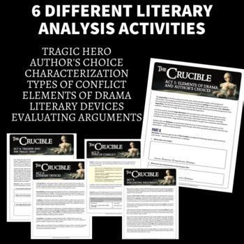 The Crucible Teaching Guide Play Study Literary Analysis Activities Unit