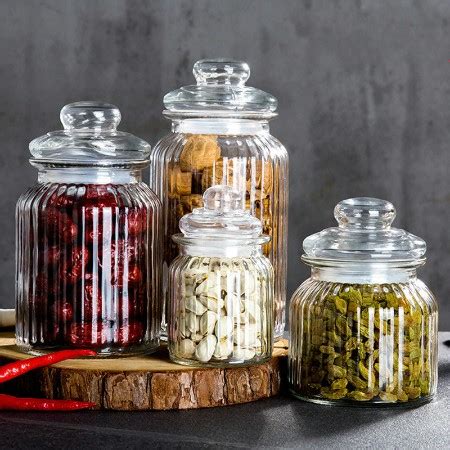 Glass Sealed Cans Food Storage Jar Spice Bottle Storage Transparent