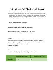 Virtual Cell Division Lab Report Resubmission Docx Virtual