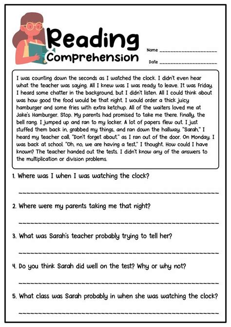 Short Story Reading Comprehension Worksheets Lectura De Primer Grado