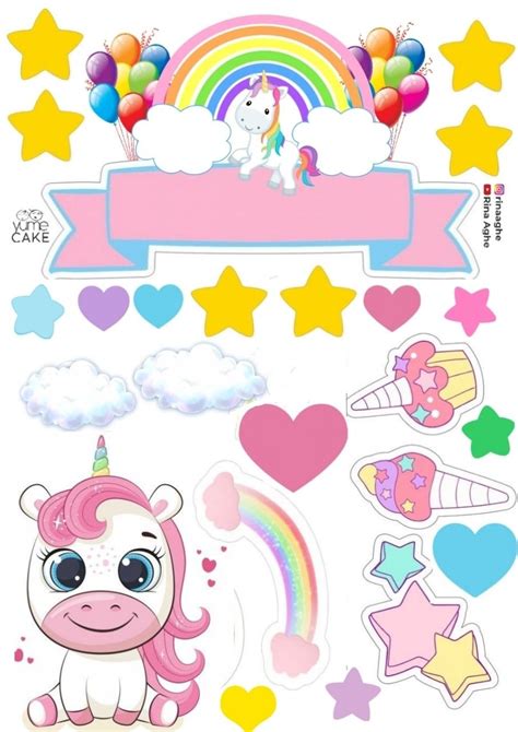 Unicorn Topper Cake Printable Unicorn Cupcakes Toppers Unicorn Cake