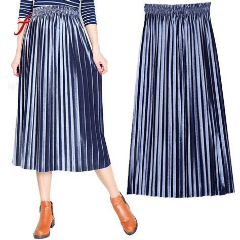 Buy Pleated Skirt Womens Vintage High Waist Skirt Long