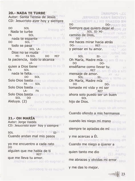 Movimiento RenovaciÓn CarismÁtica CatÓlica Letra Tonos Y Acordes De Cantos Letra De Cantos