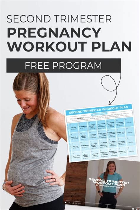 Second Trimester Workout Plan Free Pdf Nourish Move Love