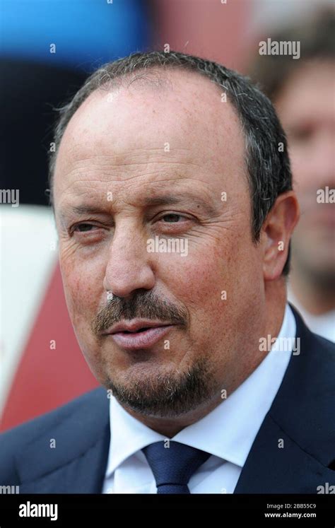 Napoli Manager Rafael Benitez In The Dugout Before Kick Off Stock Photo