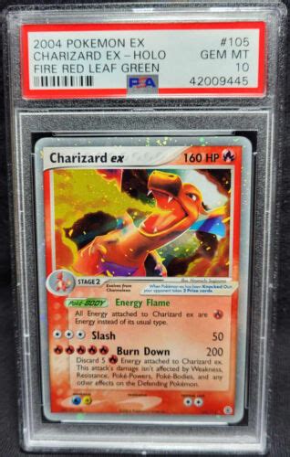 2004 Pokemon EX Fire Red Leaf Green 105 Charizard Ex Holo PSA 10 Gem