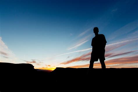 Kostenlose Foto Mann Natur Horizont Silhouette Person Wolke