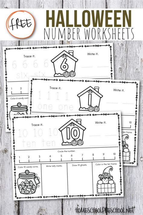 10 Free Halloween Number Worksheets for Preschoolers