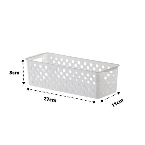 Compre O Cesto Caixa Organizadora 27x11x8 Cm Branco MO Organizadores